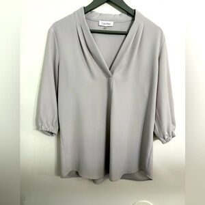 Calvin Klein Women's Corporate 3/4  Sleeve Gray Blouse Size Medium NWOT